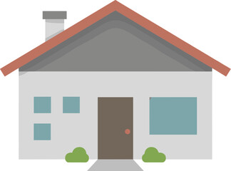 Simple flat design vector illustration of a residential house.