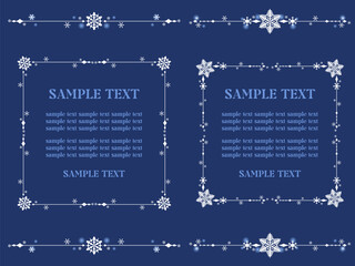 シンプルな雪のフレーム・コーナー装飾