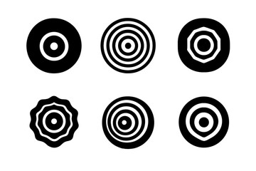 Deep Emblem Variations. Deep. Icon set. Set Logo of deep: expanding circular depth. harmonious logo variations of the same emblematic concept, each with