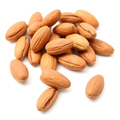 almonds on white background