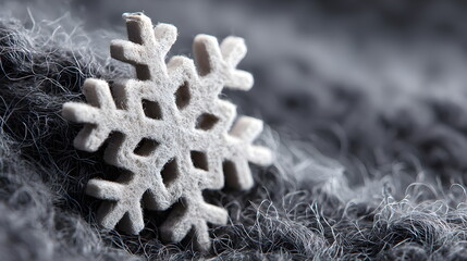 Close-Up Macro of Symmetrical Snowflake Texture