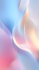 Subtle glassmorphism background, frosted translucent layers, soft pastel haze, champagne pink and sky blue
