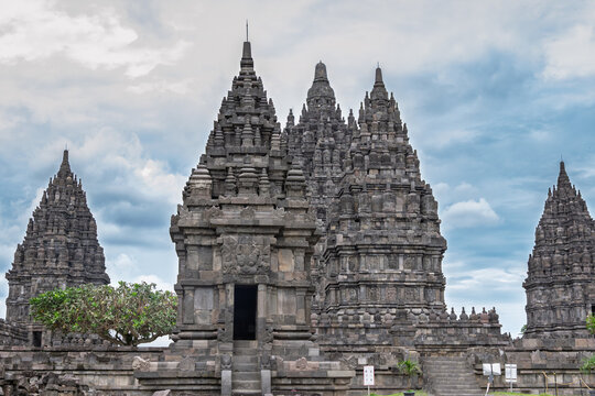 Yogyakarta Indonesia 12 11 2025  – the Prambanan Temple complex, a majestic Hindu heritage site with towering stone structures.