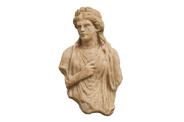 Fototapeta premium Ancient greek female bust sculpture with transparent background
