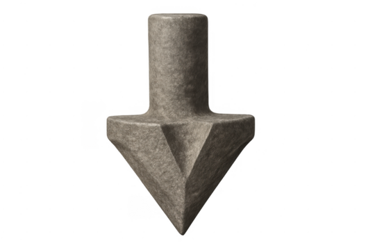 Stone arrow pointer showing down direction