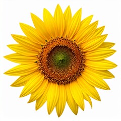 Fototapeta premium Fresh Sunflower Blossom Isolated on White Background