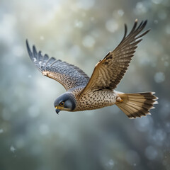 Flying kestrel bird of prey falcon wildlife nature