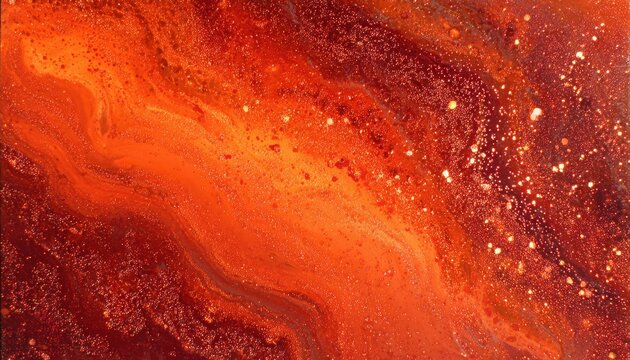 Vibrant abstract flowing texture showcases deep orange and rich red swirling patterns