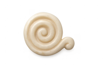 Ivory carved spiral motif on transparent background