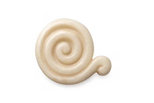 Ivory carved spiral motif on transparent background