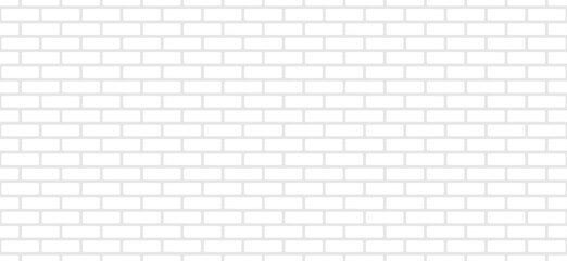 White brick wall Background. Panorama format. Texture seamless pattern. Vector illustration