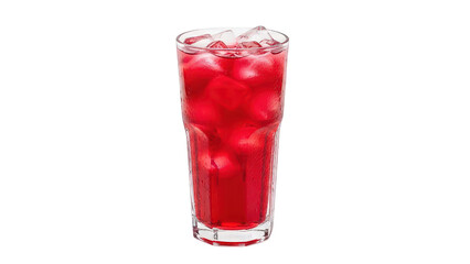 Chilled Red Beverage with Ice and Garnished Rim