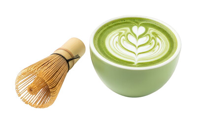 Matcha Green Tea Latte Cup with Whisk