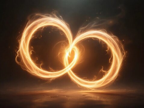 Two swirling, glowing energy streams intertwine in the air, forming a softly pulsating heart-like shape, symbolizing a pure, intangible connection.