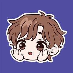 Cute Boy Angry Cartoon Expression Sticker