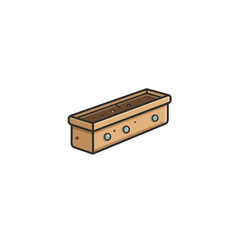 Obraz premium Minimalist illustration of a brown container suitable for planting or storage showcasing
