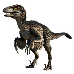 Naklejka premium Detailed Illustration of a Feathered Velociraptor Dinosaur.
