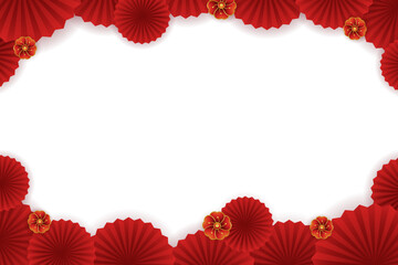 chinese border with flower for design element