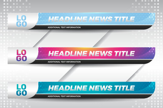 Lower third with variation color for television and channel banner design