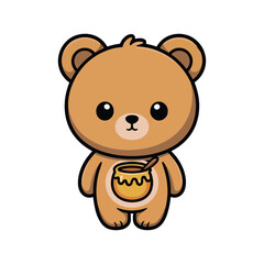 Sweet Baby Bear Mascot with Honey Jar