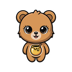 Sweet Baby Bear Mascot with Honey Jar
