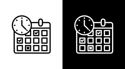 Calendar With Icon Set Design