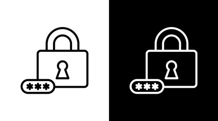Lock With Icon Set Design
