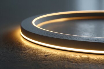 Soft Glowing Circular Light Design on a Smooth Surface