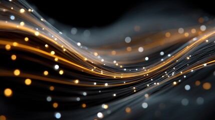 Colorful Light Waves with Glowing Particles in Abstract Background