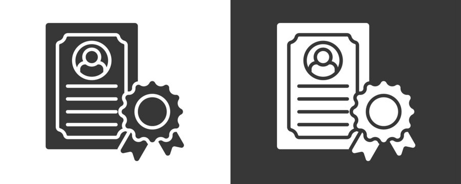 Qualification Icon Set Vector Collection Isolated In Black And White