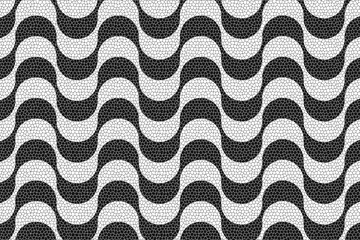 Obraz premium Copacabana sidewalk pattern with realistic cobblestone texture. Famous beach promenade in Rio de Janeiro in Brazil. Repeating wavy print in Portuguese pavement style. Vector graphic illustration.