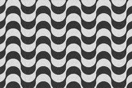 Fototapeta Copacabana sidewalk pattern with realistic cobblestone texture. Famous beach promenade in Rio de Janeiro in Brazil. Repeating wavy print in Portuguese pavement style. Vector graphic illustration.
