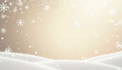 Winter landscape with snow-covered hills and falling snowflakes  