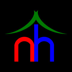 logo design with the letters N and H, for a housing logo