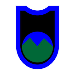 mountain logo image inside a shield