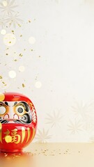 お祝い、合格祈願のダルマのスマホ用背景画