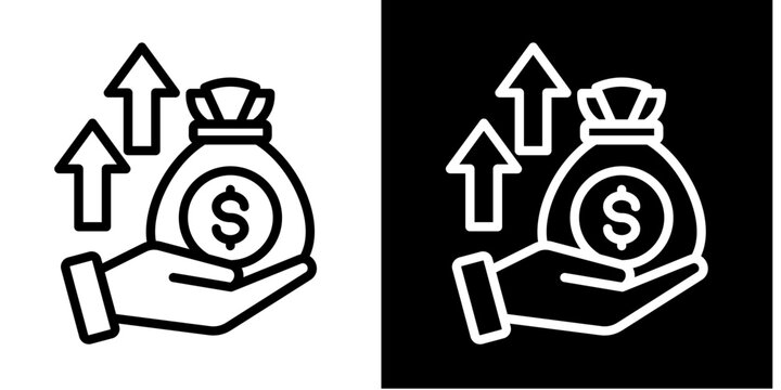 Base Salary  Icon Set White Style Collection