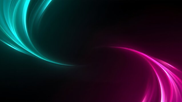 Vibrant teal and magenta glowing abstract wavy lines background