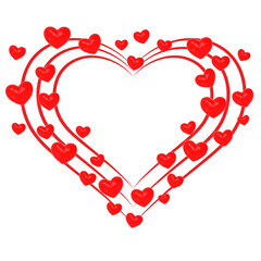 Red heart for valentine's day on transparent background
