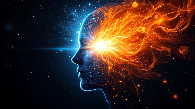 Creative brain power mind thinking idea concept background
