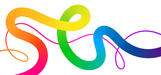 Obraz premium Color Abstract Line Pattern. Gradient Colour Ribbon Background. Wave Shape Rainbow Lines.