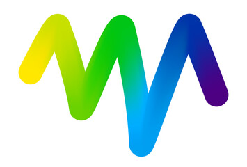 Obraz premium Abstract Color Line Element. Bright Gradient Zigzag Shape Design Element. Vector and Png Geometric Line