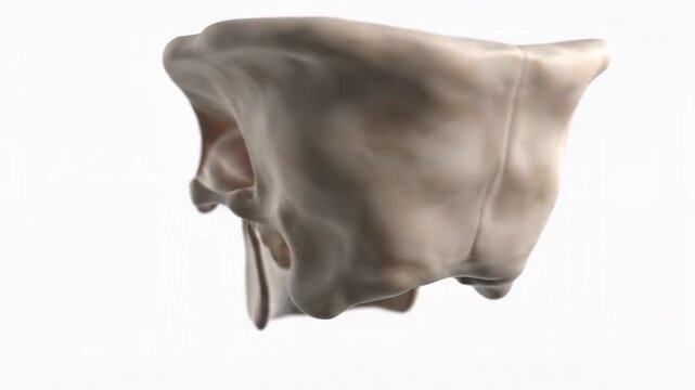 3D Rendering of Human Sphenoid Bone Anatomy, Highlighting the Sella Turcica