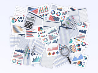 ビジネスアイテムとビジネスデータをプリントした複数の書類