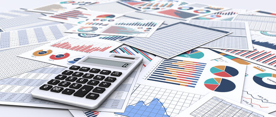 ビジネス書類と電卓