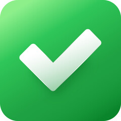 Green Square Validation and approval checkmark symbol	