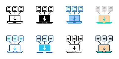 Data Collection icon set multiple style vector collection 
