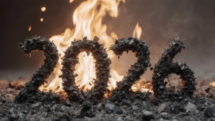 Burning 2026 - A Symbolic Representation of Future Challenges.
