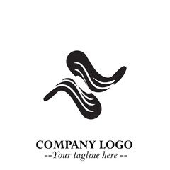 Elegant Black Wave Logo Symbol on a Clean White Background for Modern Minimalist Branding Design Art