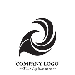 Elegant Black Wave Logo Symbol on a Clean White Background for Modern Minimalist Branding Design Art